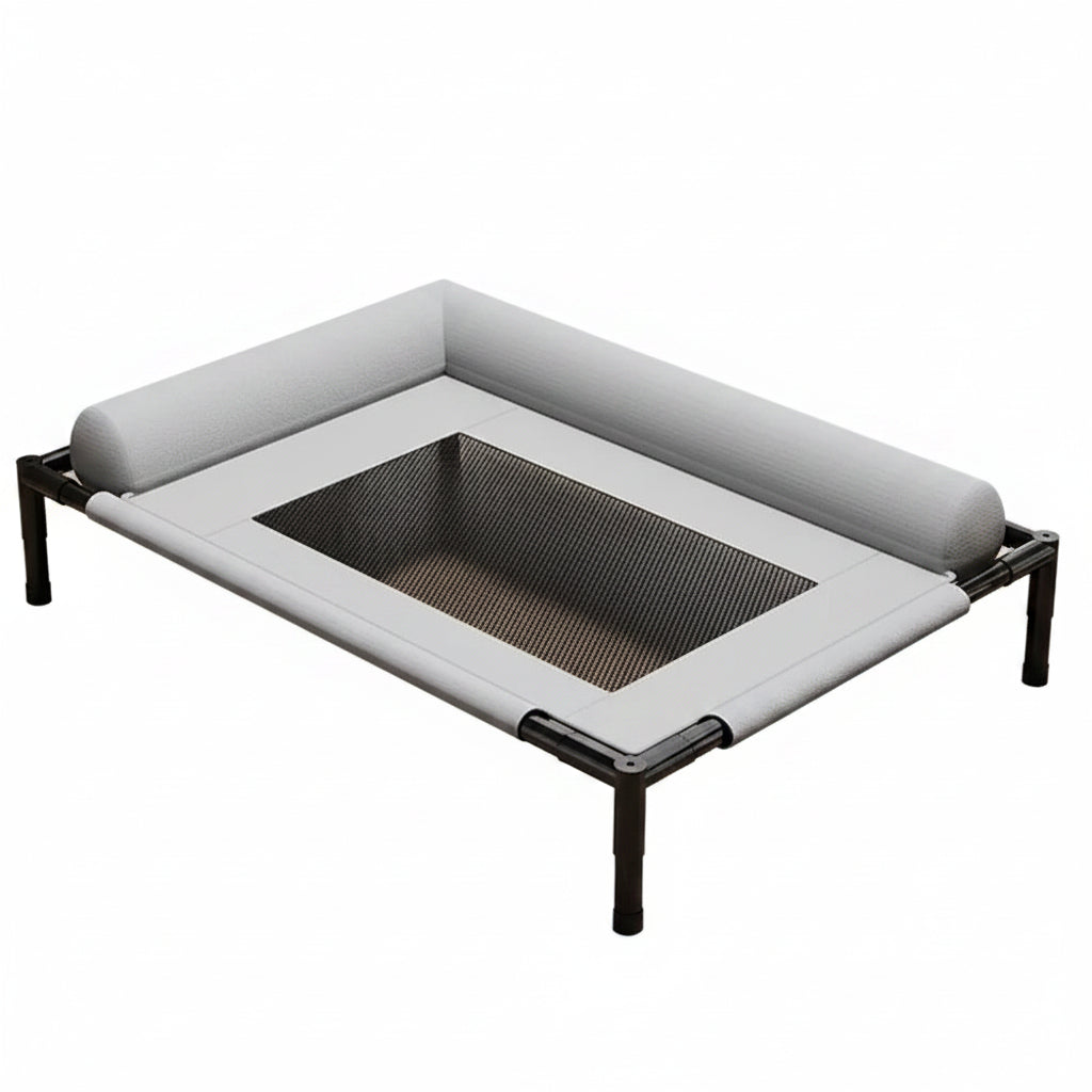 Cama Elevada con Malla Transpirable y Almohada