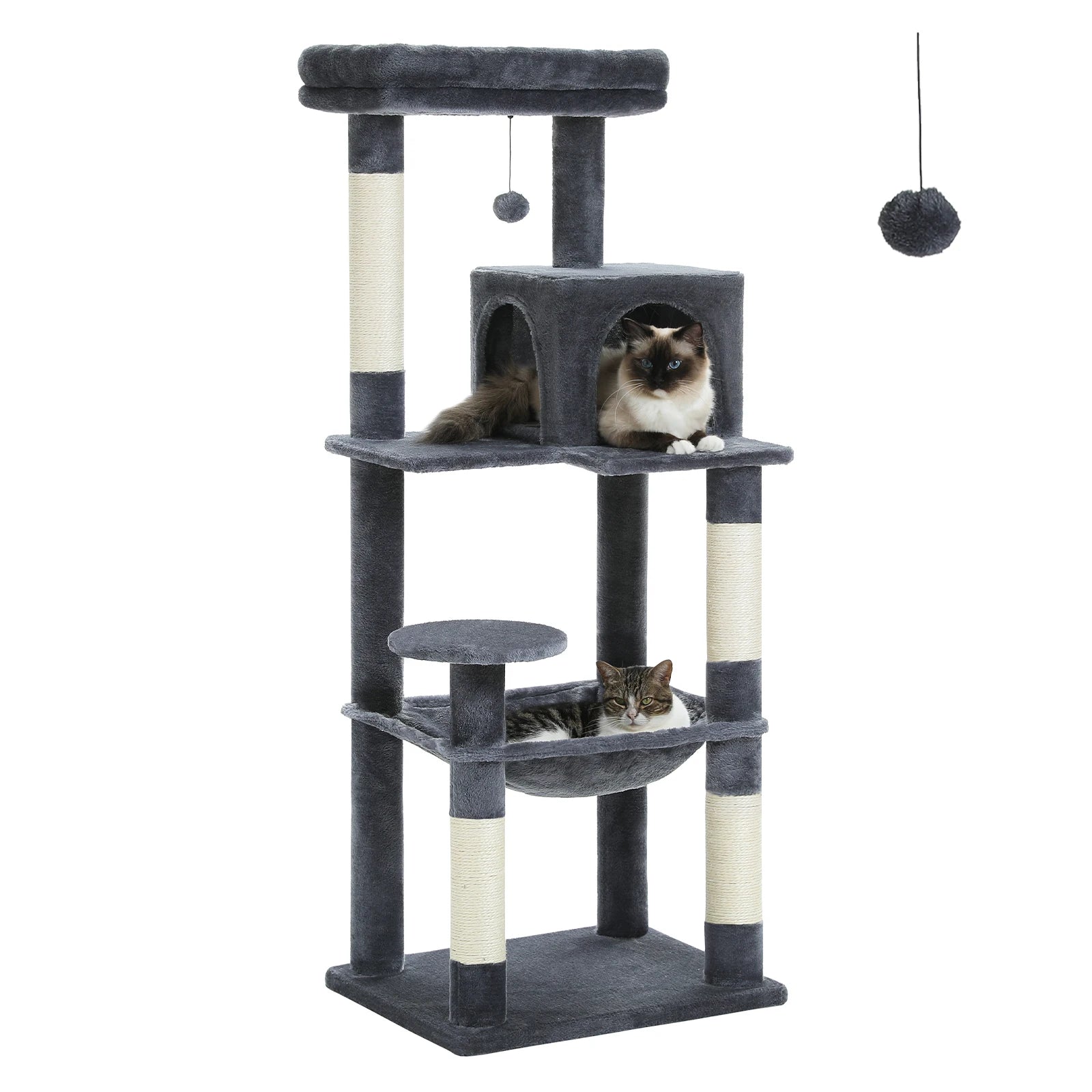 Árbol para gatos de interior de 143 cm, con 5 niveles