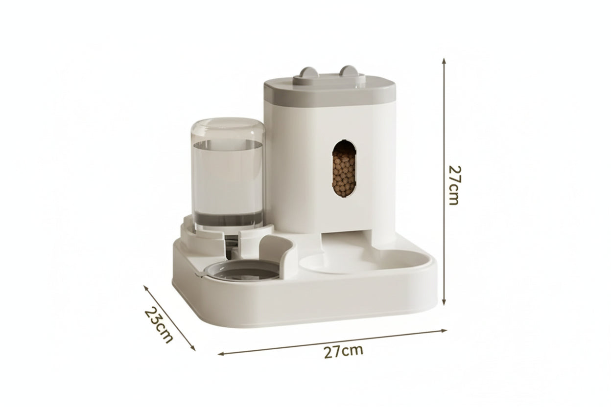 Dispensador de comida y agua para gatos