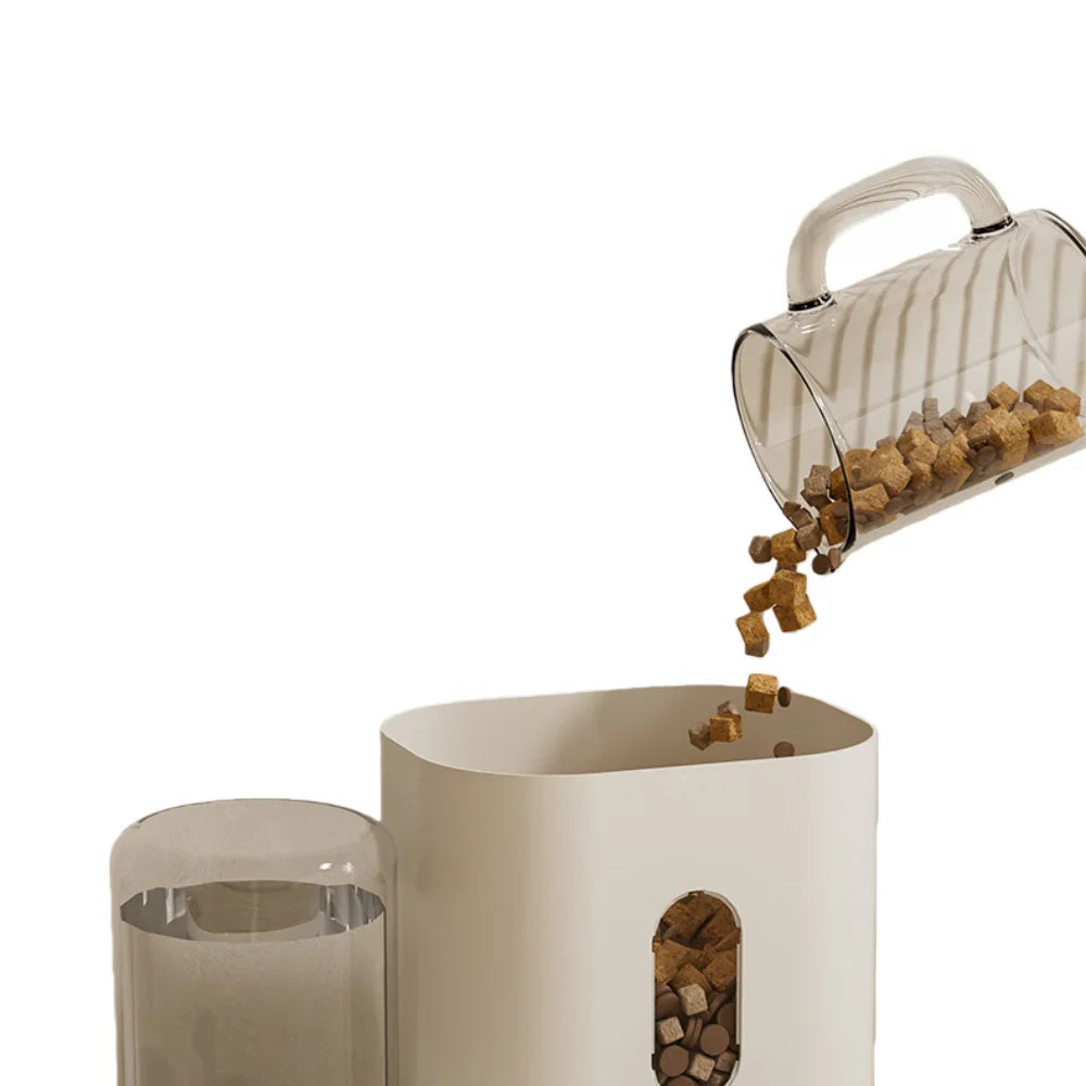 Dispensador de comida y agua para gatos