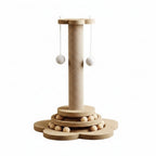 Tablero rascador de madera con plato giratorio de juguete  para gatos