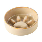 Japanese Style Ceramic Pet Bowl for Dogs and Cats, Slow Feeder Bowl for Puppies, Anti-Choking, Anti-Tipping