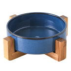Japanese Style Ceramic Pet Bowl for Dogs and Cats, Slow Feeder Bowl for Puppies, Anti-Choking, Anti-Tipping