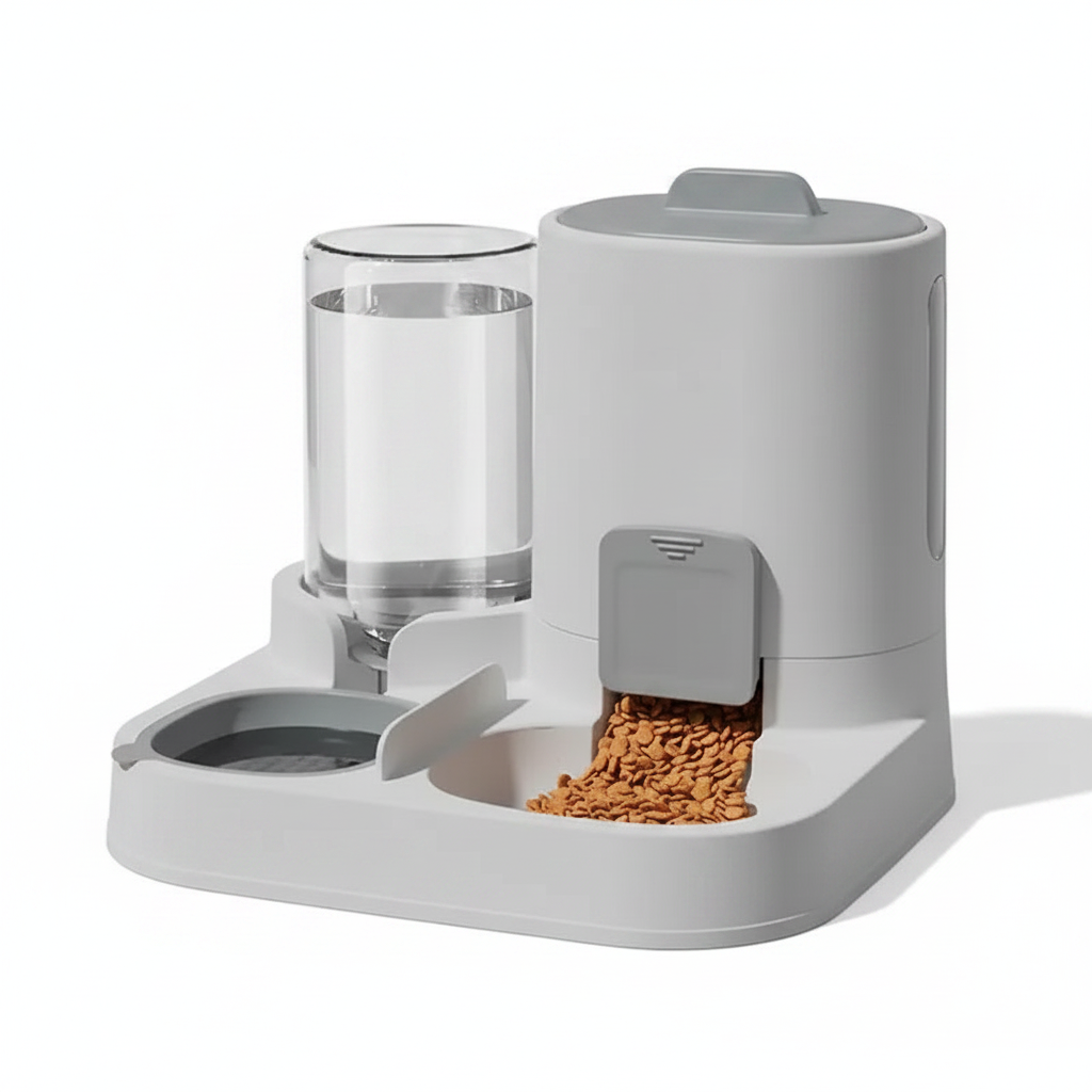 Dispensador de Comida para Gatos 2 en 1 por gravedad.