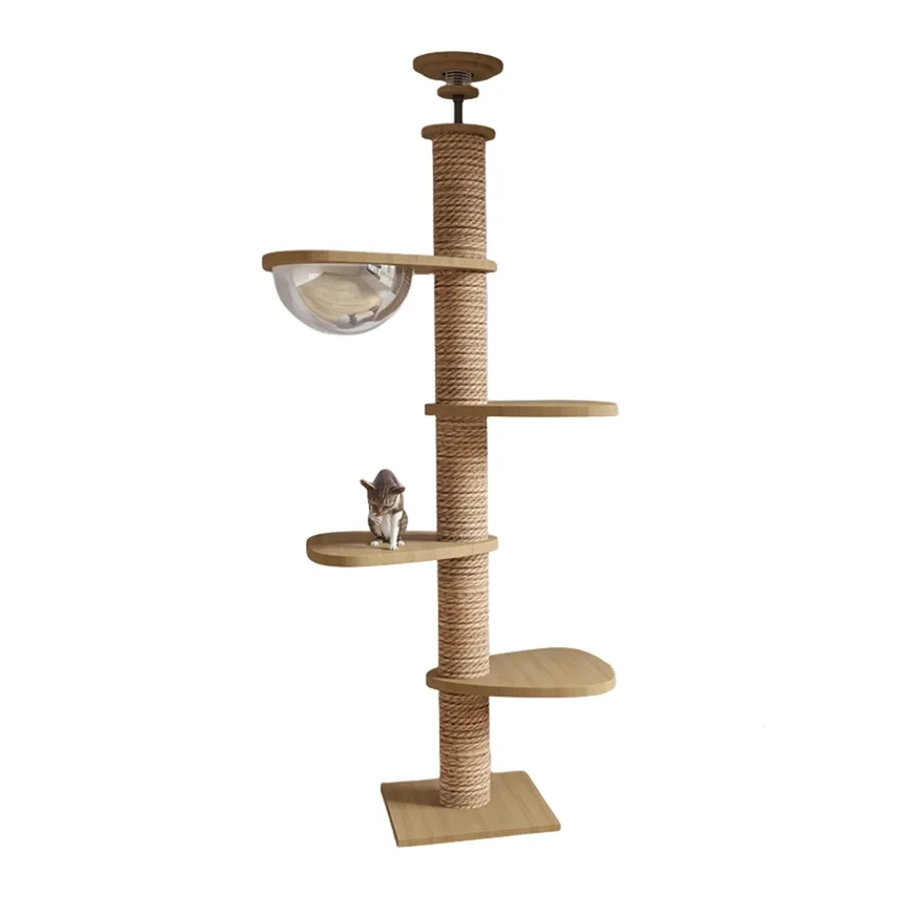 MimoPaws Casa de árbol Ajustable y Personalizable de madera solida para gatos
