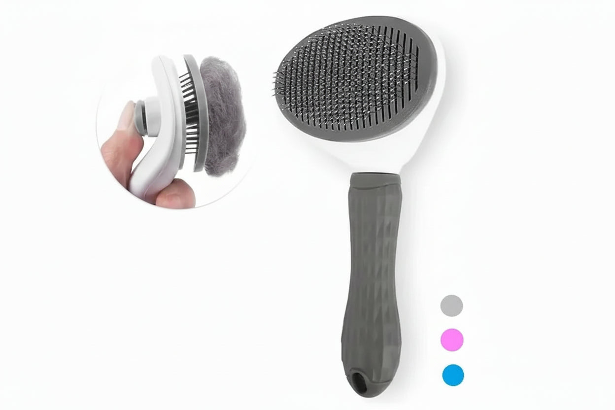 Cepillo de autolimpieza retráctil para eliminación de pelo muerto