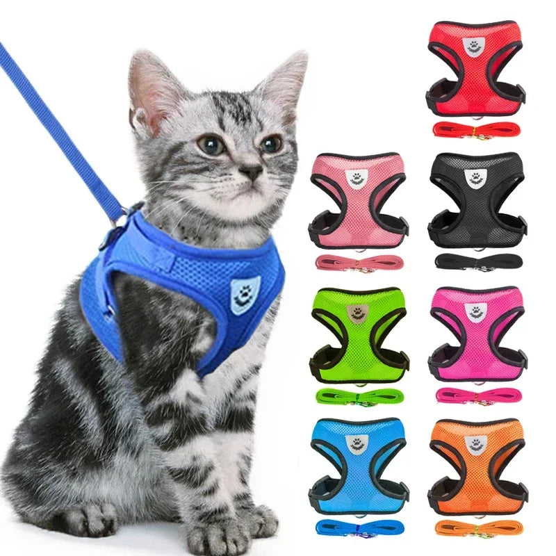 Arnés de malla transpirable para gatos y perros pequeños