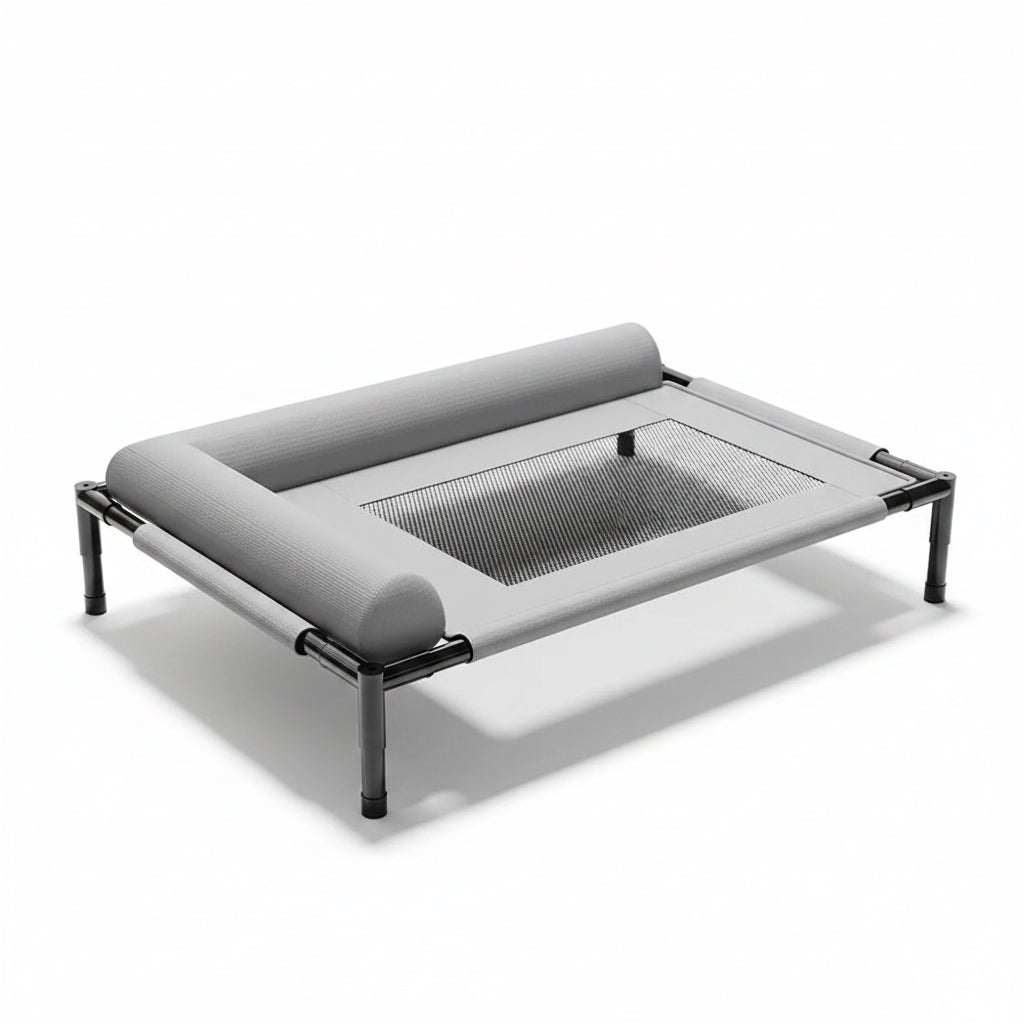 Cama Elevada con Malla Transpirable y Almohada