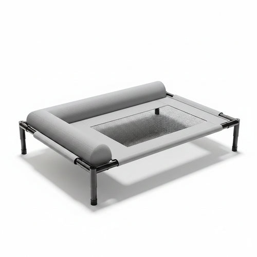 Cama Elevada con Malla Transpirable y Almohada