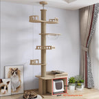 MimoPaws Casa de árbol Ajustable y Personalizable de madera solida para gatos
