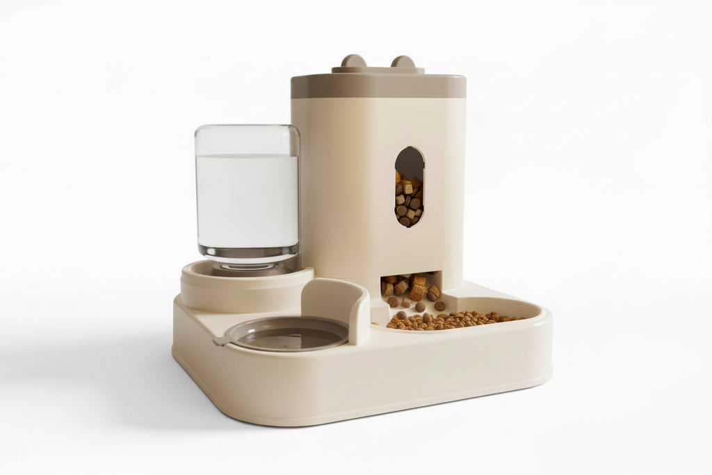Dispensador de comida y agua para gatos