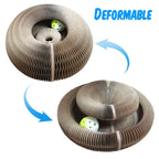 Tablero Rascador Plegable para Gatos con Juguete Interactivo