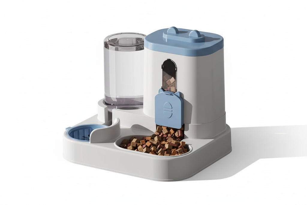 Dispensador de comida y agua para gatos