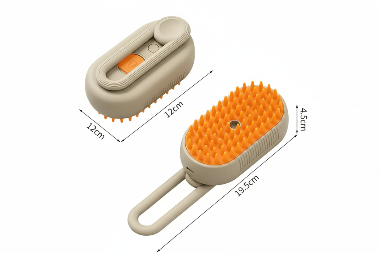 Peine vaporizador 3 en 1: aseo, limpieza y masaje