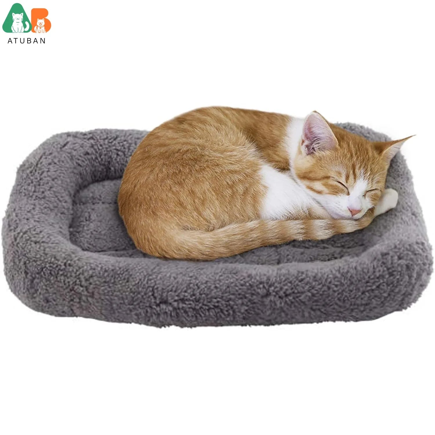 ATUBAN Cama y Almohada Acolchada de Felpa para Mascotas