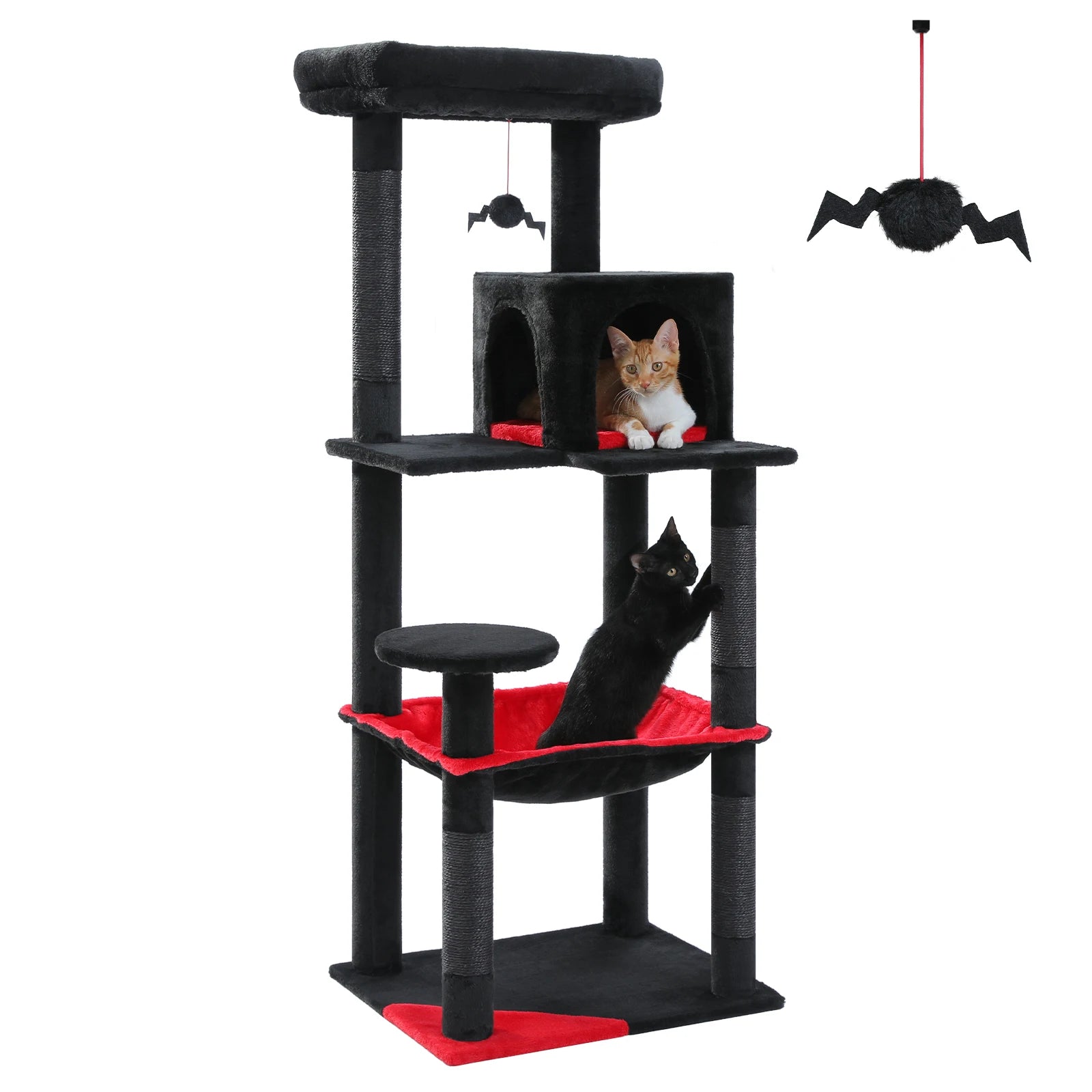 Árbol para gatos de interior de 143 cm, con 5 niveles