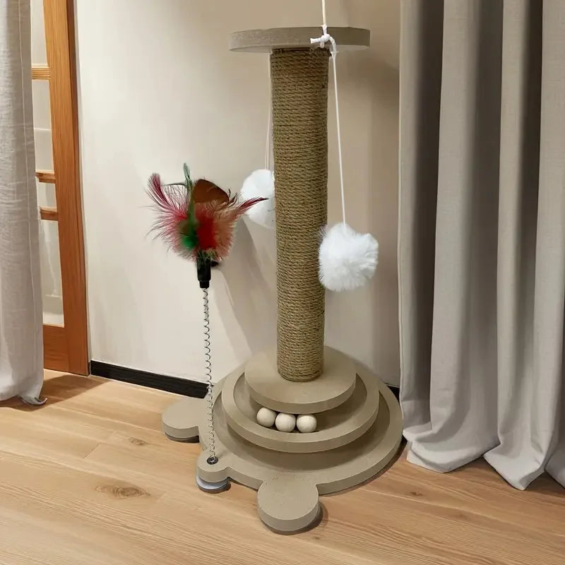 Plataforma Pequeña Giratoria con Rascador Incluido para Gatos