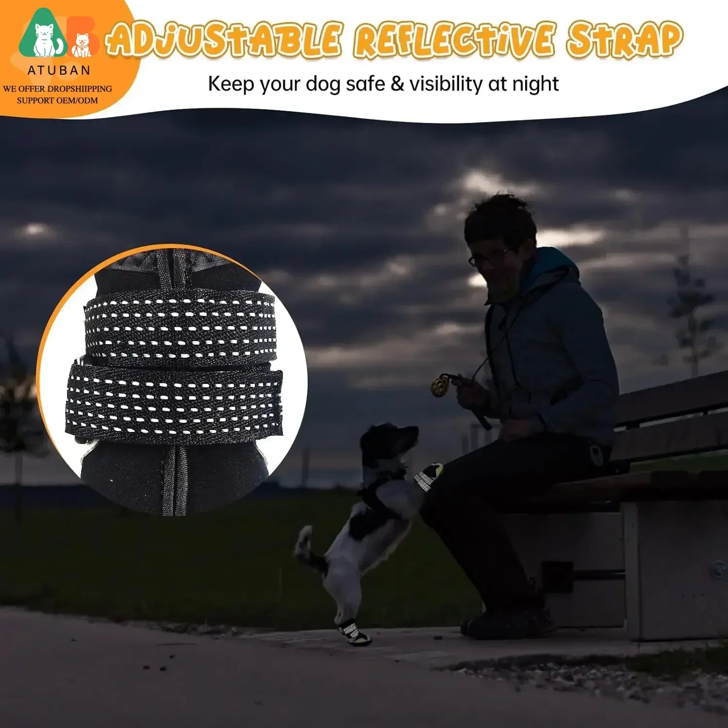 Botas Impermeables y Transpirables ATUBAN para Perros Medianos y Grandes