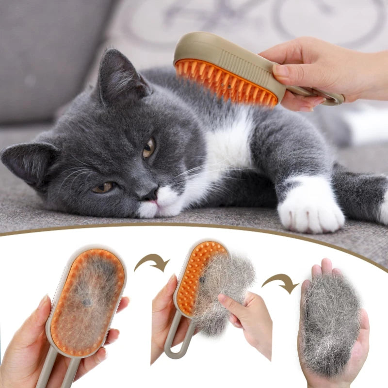 3-in-1 Steamer Comb: Grooming, Cleaning, and Massage